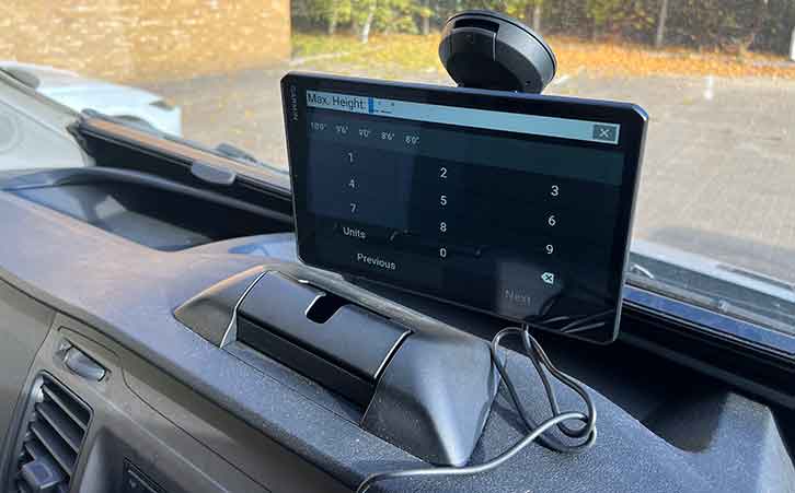 Inputting the vehicle's height