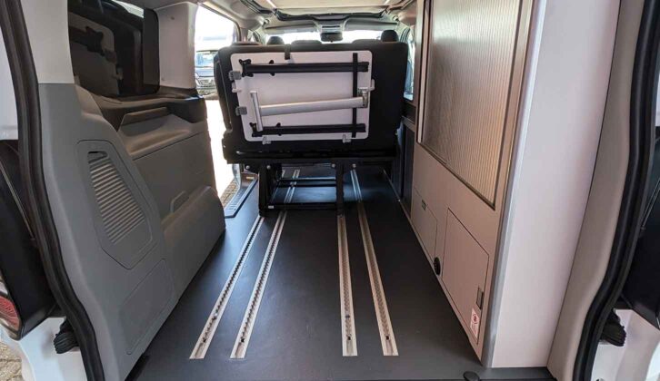 Storage with the bench seat slid forwards