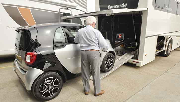 Loading a car into a motorhome