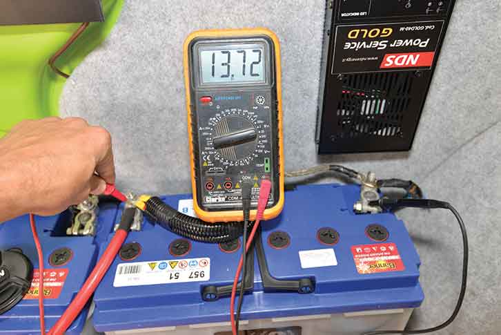 Checking the charge on the leisure battery