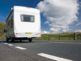 A motorhome driving by