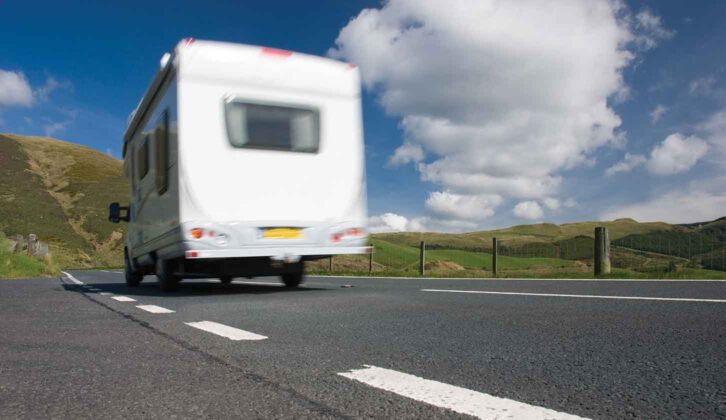 A motorhome driving by