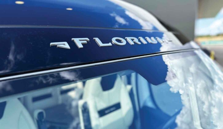 The Florium logo on a campervan