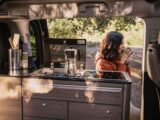 The kitchen area in the Citroën Holiday