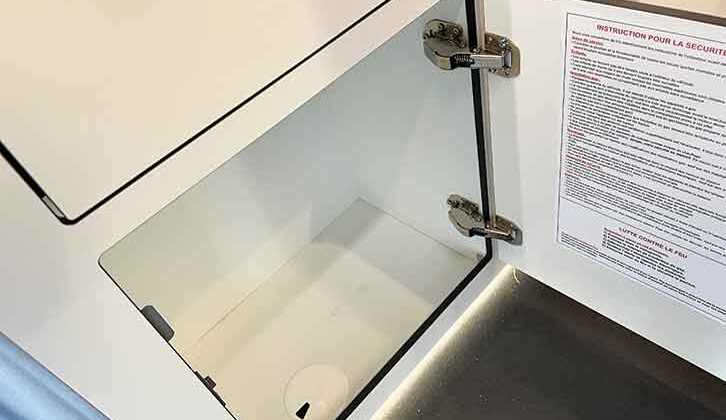 One of the kitchen cupboards