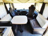 The cab seats swivelled around to face the louge