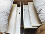 The drawer space beneath the singles