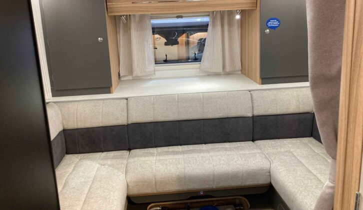 The rear lounge in the Bailey Adamo XL-DL