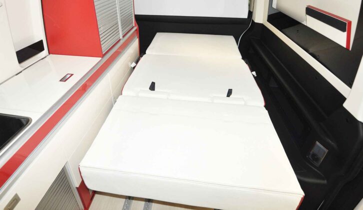 A rock 'n' roll bed in a campervan