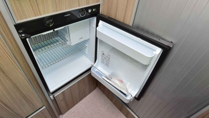 A fridge in a motorhome
