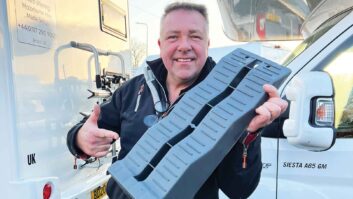 Matt holding a levelling ramp