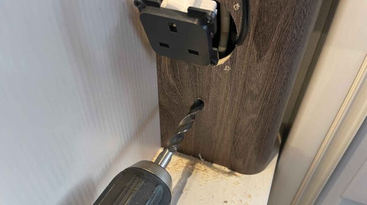 Drilling a 10mm hole for the lead