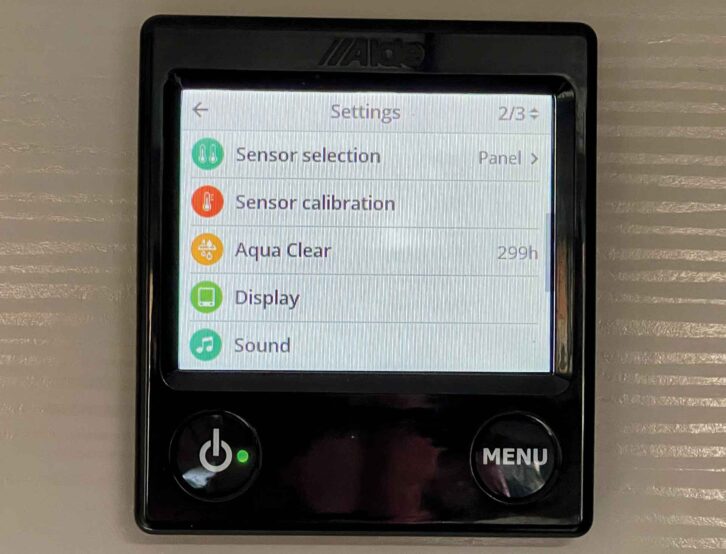 The Alde 3030 control panel