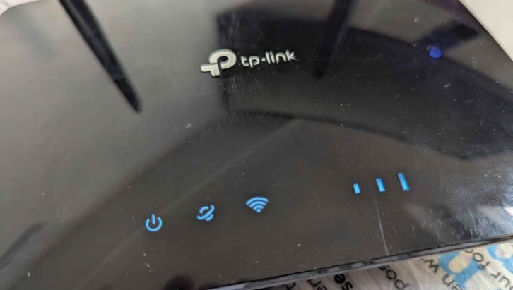 The router powered up