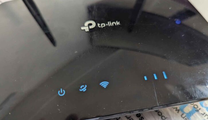 The router powered up