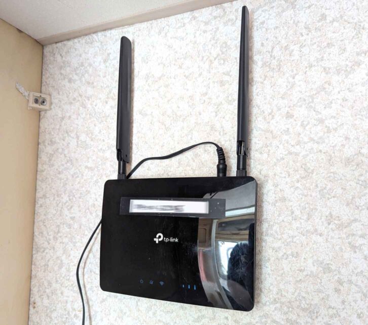 The router in place