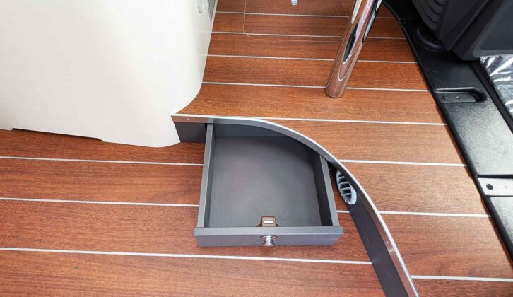The small drawer in the step