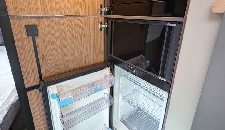 The fridge, freezer and microwave