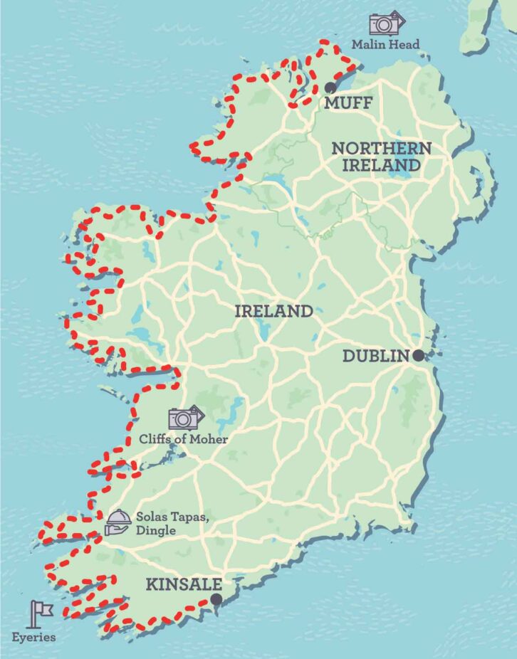 The Wild Atlantic Way route