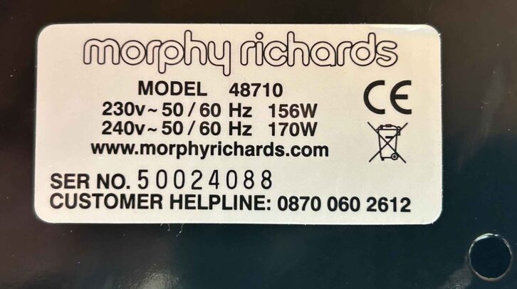 The wattage of a Morphy Richards slow cooker
