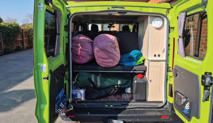 The van before it was cleaned out