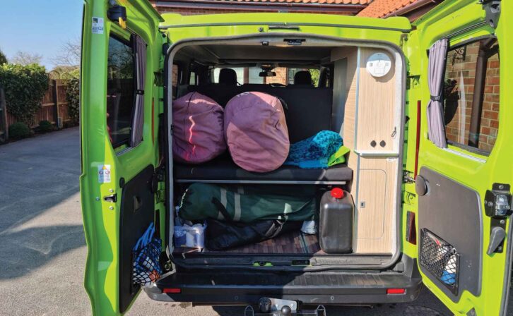 The van before it was cleaned out