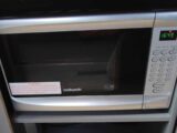 A microwave in a campervan