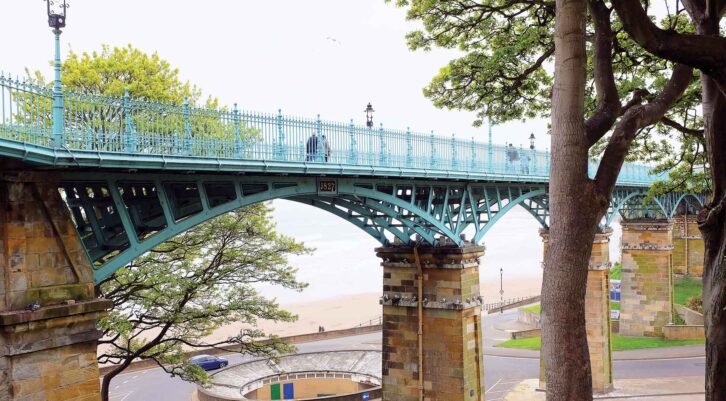 The spa bridge leading to South Cliff Gardens