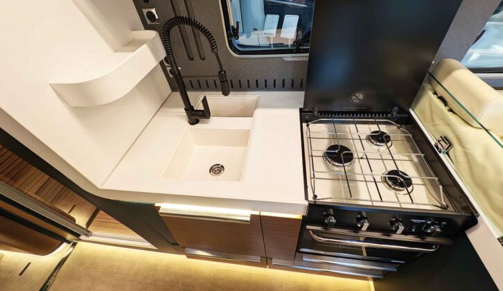The kitchen area