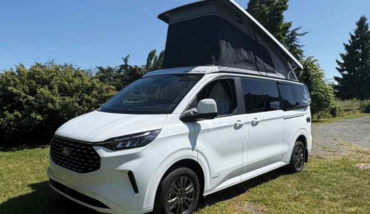 The Kipling with its pop-top roof up