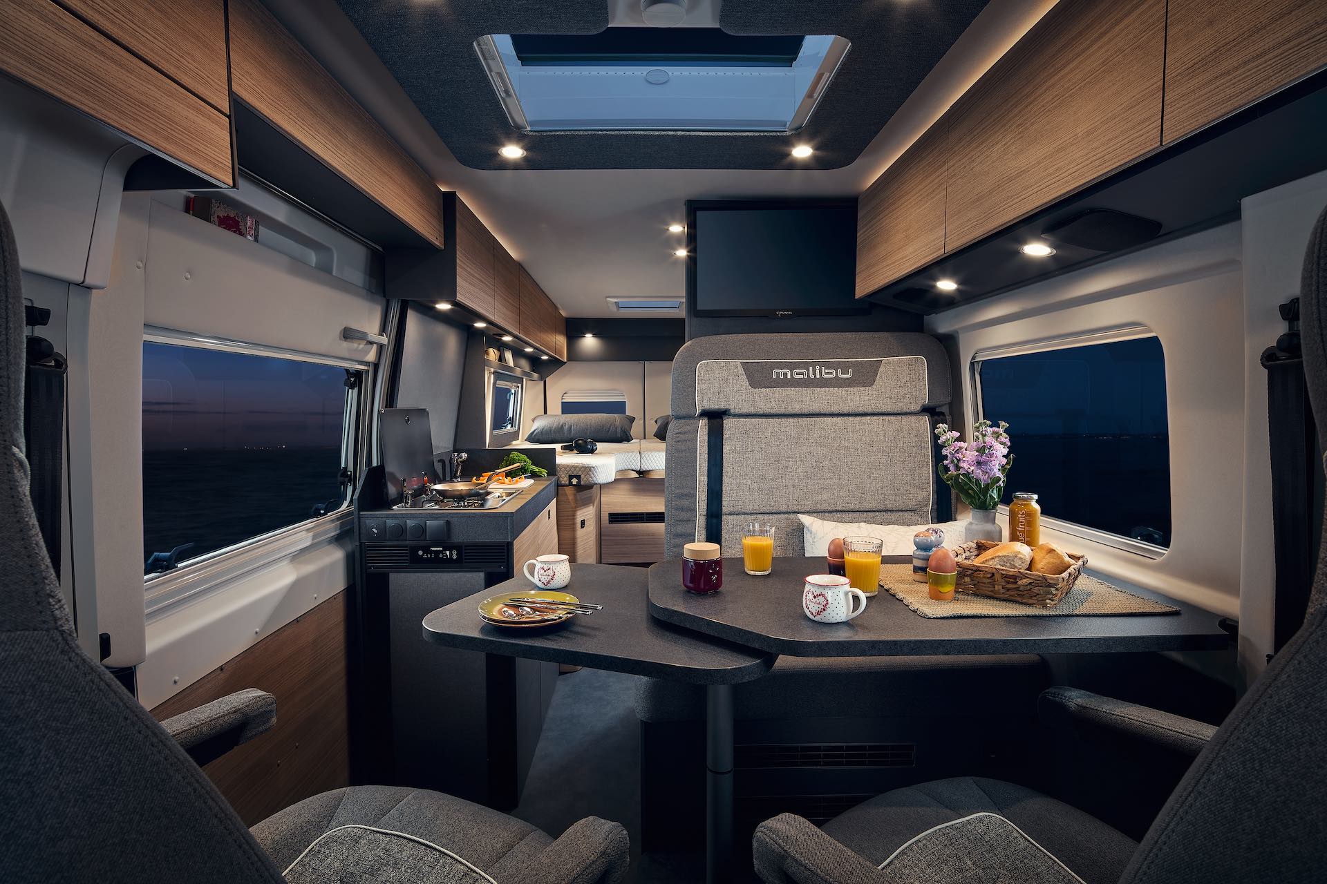 The lounge of the new Malibu relax campervan
