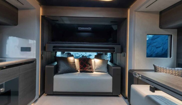 A sofa in the Brabus' lounge