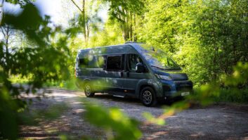 The Malibu relax campervan in green leafy scenery