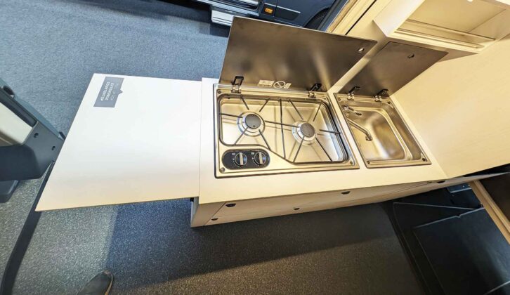 The kitchen with the extension flap