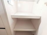 A wardrobe with a hanging rail