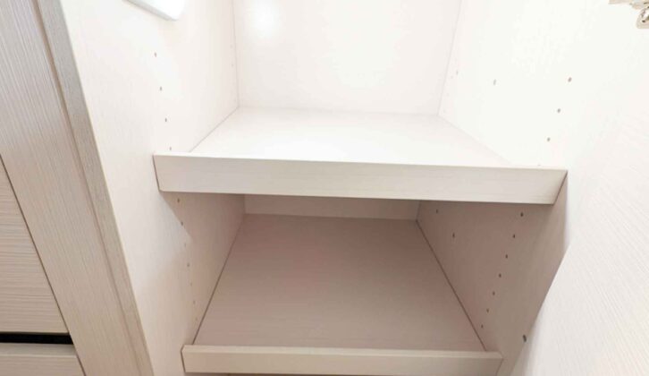 A wardrobe with a hanging rail