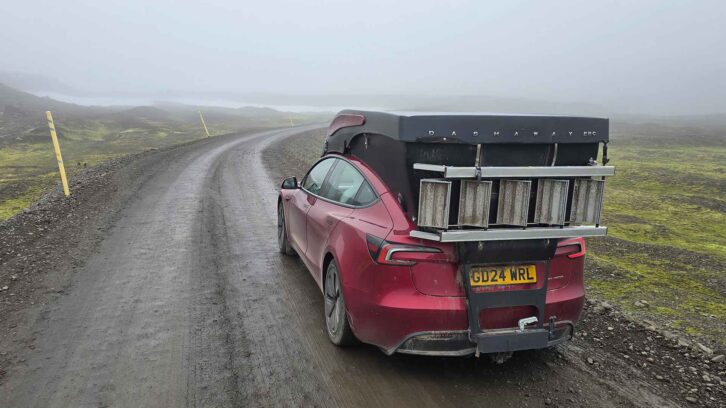 The Tesla "campervan" on the road