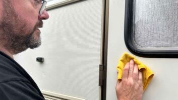 Polishing a van