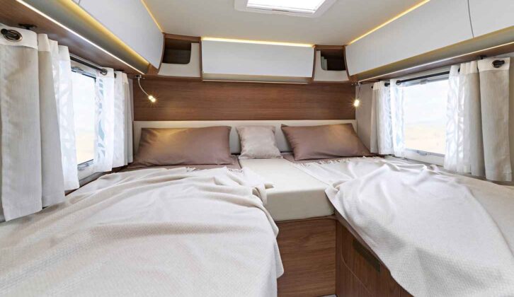 The fixed single beds in the Titanio L2009