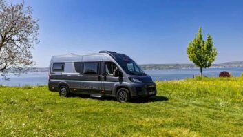 The Malibu Relax campervan parked up by water