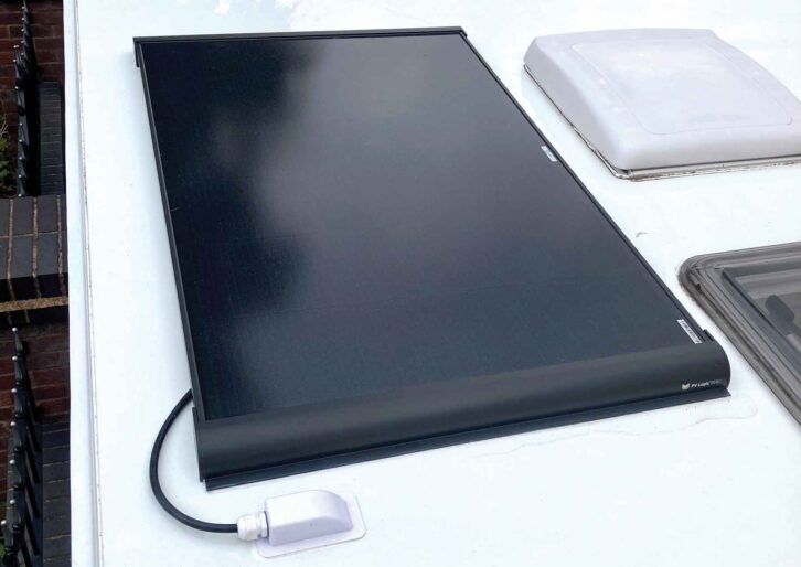 A clean roof-mounted panel