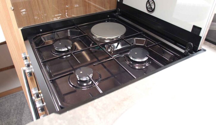 A three plus one dual-fuel hob