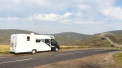 A motorhome parked up in Scotland