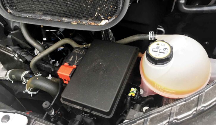 The lift-up flap in a Ford Transit