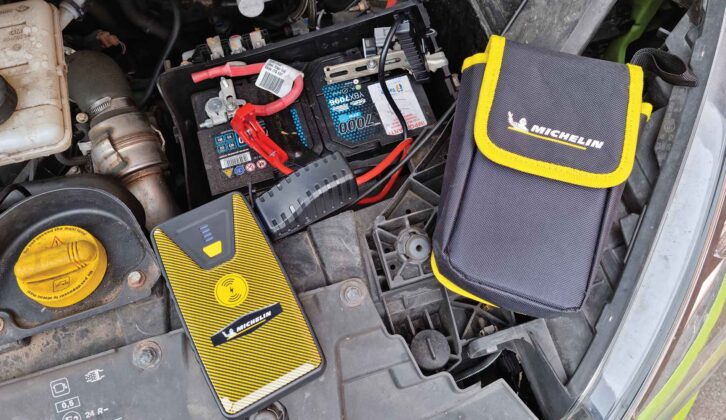 A Trafic with a metal bracket attached to the body