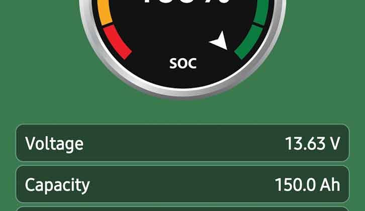 The readout of a 150Ah lithium battery