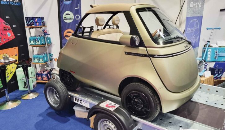 A Microlino bubble car