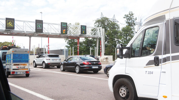 A motorhome on the road in Europe