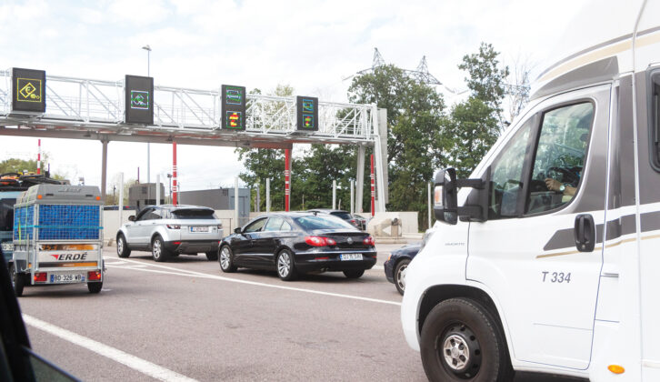 A motorhome on the road in Europe