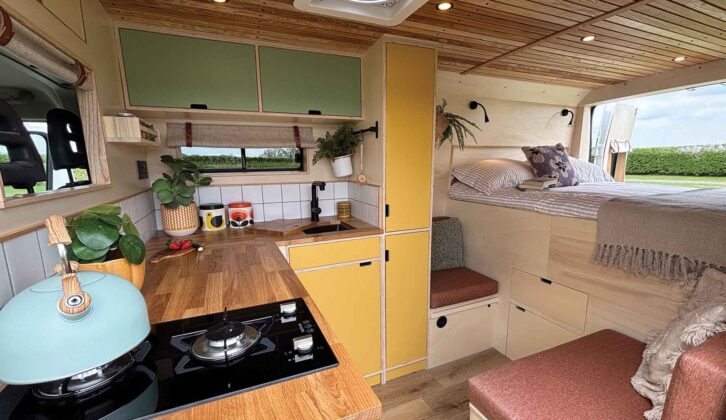 Inside a converted Citroën Relay 1